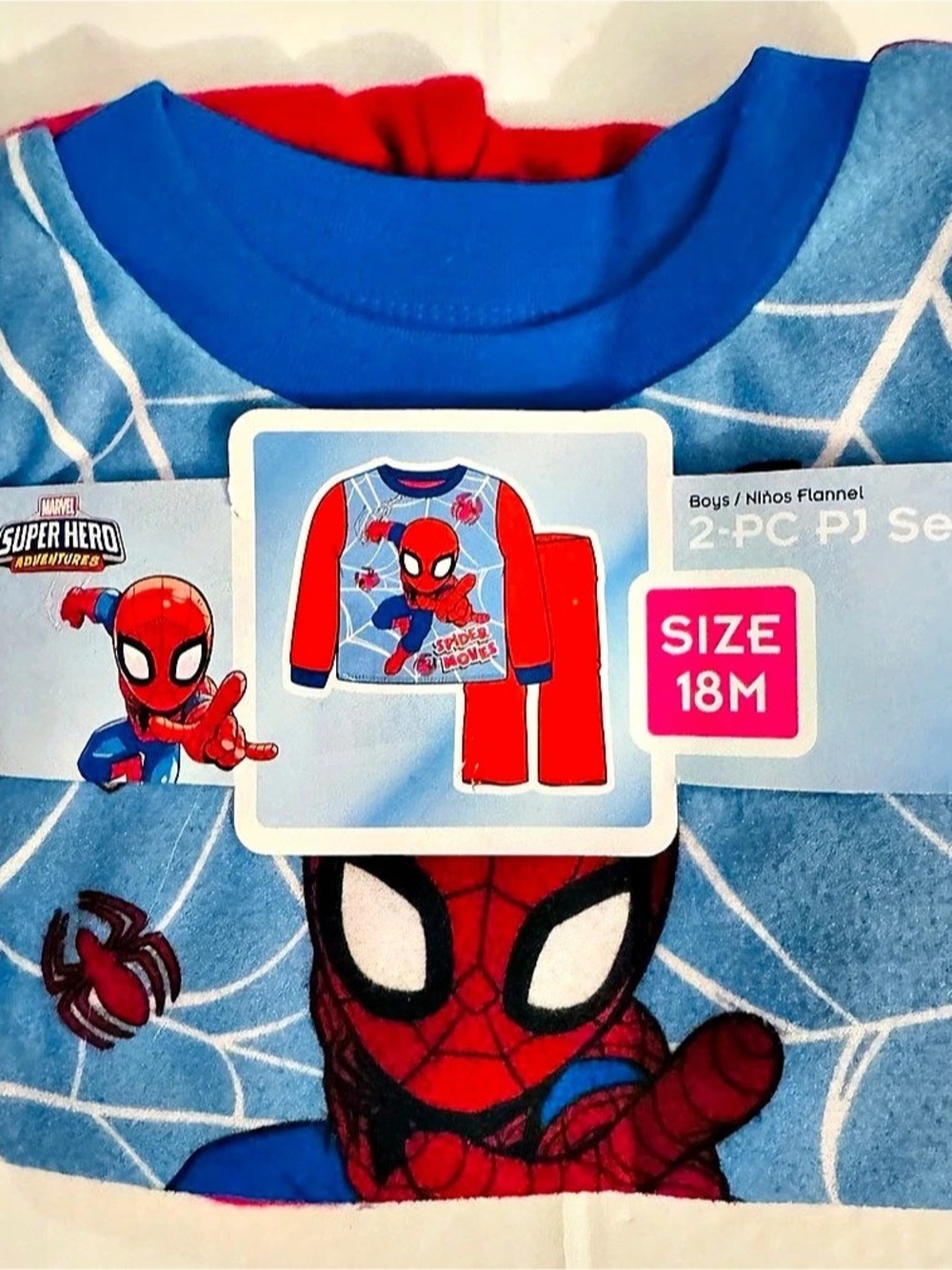 Marvel Super Hero Adventures Spider-Man Boys Flannel 2-PC PJ Set Spider-Man Boys